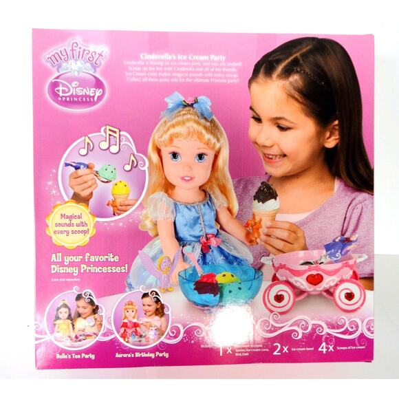 NEW Disney CINDERELLA 15" DOLL Play Set Ice Cream Party + Carriage Musical Toy + - Picture 7 of 11